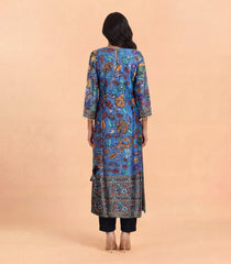 Blue Printed Kalamkari Kurta-KR0875