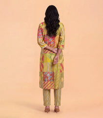 Bright Yellow Abstract Printed Kurta Set-RC5666