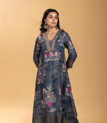 Indigo Blue Pichwai Inspired Printed Co-Ord Set-RC5610