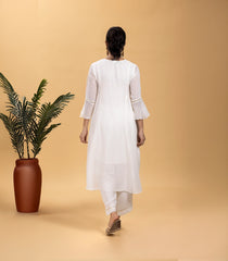 Off-White Embroidered Festive Co-Ord Set-CO5010