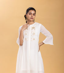 Off-White Embroidered Festive Co-Ord Set-CO5010