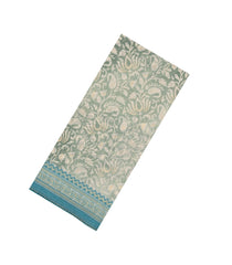 Cardamom Green Woven Synthetic Brasso Saree With Printed Floral Motifs-BL4921