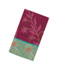 Chestnut Pink Printed Art Tussar Saree With Zari Border-BL5002