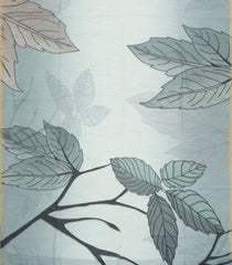 Turquoise Printed Synthetic Linen Saree With Floral Motifs-SY0480