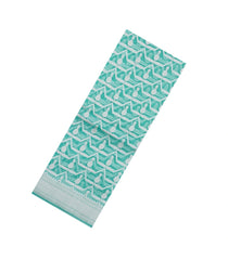 Turquoise Woven Pure Organza Silk Saree With Floral Zari Motifs-KS1069