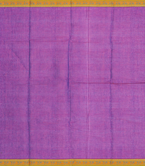 Purple Handloom Chettinad Plain Cotton Saree With Mango Motifs In Border-Purple