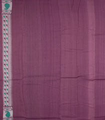 Magenta Handloom Tussar Silk Saree With Meena Border-Magenta