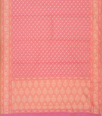 Bubble Gum Pink Handloom Chanderi Cotton Saree With Kamalam Motifs-BubbleGum Pink