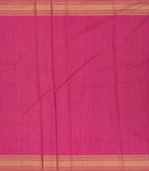 Beige Woven Chanderi Cotton Saree With Pink Floral Motifs-Beige