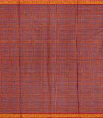 Crimson Handloom Chettinad Cotton Saree With Checks & Buttas-Crimson