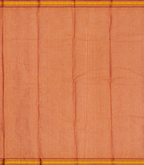 Orange Handloom Chettinad Cotton Saree With Stripes-Orange