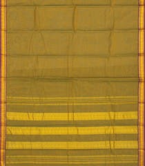 Peach Handloom Chettinad Cotton Saree With Checks-Peach