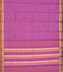 Bubble-gum Pink Handloom Chettinad Plain Cotton Saree With Annam Motifs In Border-BubbleGum Pink