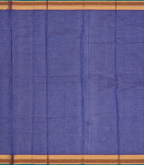 Dark Blue Handloom Chettinad Plain Cotton Saree With Annam Motifs In Border-Dark Blue