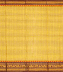 Lemon Yellow Handloom Chettinad Cotton Saree With Checks & Buttas-Lime Yellow