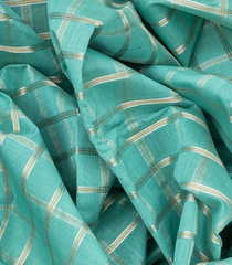 Light Blue Handloom Chirala Silk Cotton Saree With Annam Motifs-Light Blue