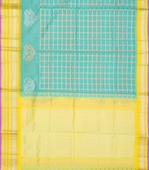 Light Blue Handloom Chirala Silk Cotton Saree With Annam Motifs-Light Blue