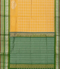 Yellow Handloom Chirala Silk Cotton Saree With Annam Motifs-Yellow