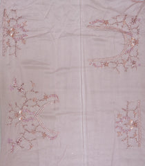 Dusty Pink Woven Organza Saree With Embroidered Floral Motifs-EN1861