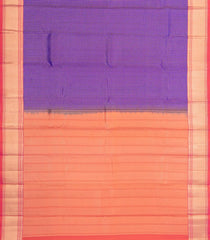 Purple Handloom Kanchipuram Silk Saree With Houndstooth Motifs-KA14547