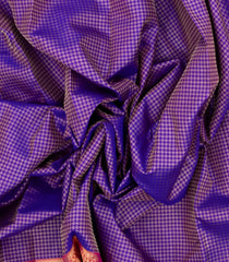 Purple Handloom Kanchipuram Silk Saree With Houndstooth Motifs-KA14547