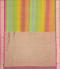 Multi Color Woven Mysore Silk Saree With Stripes-MS3505