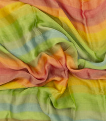 Multi Color Woven Mysore Silk Saree With Stripes-MS3505
