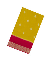 Mustard Woven Blended Viscose Saree With Buttas-BL5695