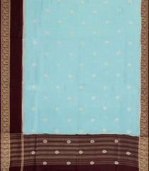 Turquoise Woven Blended Viscose Saree With Buttas-BL5683