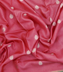Peach Woven Blended Viscose Saree With Buttas-BL5698