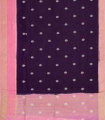 Dark Purple Woven Blended Viscose Saree With Buttas-BL5684