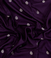 Dark Purple Woven Blended Viscose Saree With Buttas-BL5684