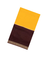 Yellow Woven Blended Viscose Saree With Zari Checks-BL5685