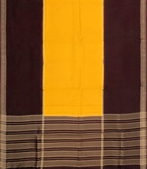 Yellow Woven Blended Viscose Saree With Zari Checks-BL5685