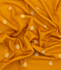 Mustard Woven Blended Viscose Saree With Buttas-BL5692
