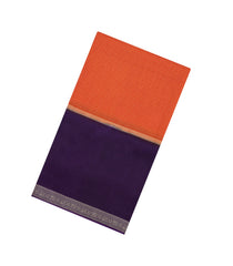 Orange Woven Blended Viscose Saree With Zari Checks-BL5680