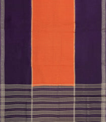 Orange Woven Blended Viscose Saree With Zari Checks-BL5680