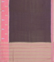 Dark Purple Woven Blended Viscose Saree With Contrast Border-BL5700