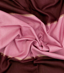 Baby Pink Woven Blended Viscose Saree With Zari Checks-BL5703