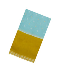 Turquoise Woven Blended Viscose Saree With Zari Buttas-BL5681