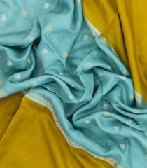 Turquoise Woven Blended Viscose Saree With Zari Buttas-BL5681