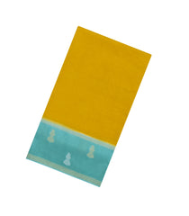 Mustard Woven Blended Viscose Saree With Contrast Border-BL5704