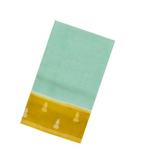 Aquamarine Woven Blended Viscose Saree With Contrast Border-BL5687
