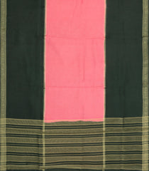 Peach Woven Blended Viscose Saree With Zari Checks-BL5705