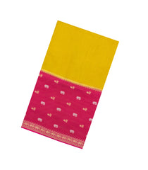 Mustard Woven Blended Viscose Saree With Contrast Border-BL5688