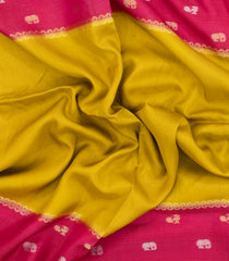 Mustard Woven Blended Viscose Saree With Contrast Border-BL5688