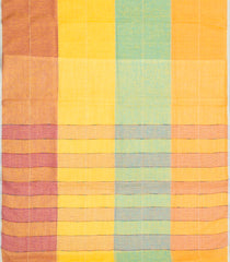 Multi Color Woven Linen Saree With Stripes-LI0723