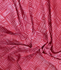 Hot Pink Printed Jaipur Cotton Saree With Abstract Motifs-JC1587