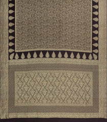 Black Woven Mysore Silk Saree With Floral Vine Motifs-MS3566