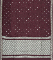 Dark Brown Woven Silk Saree With Buttas-EC2561